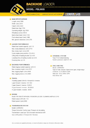Rovokopači-utovarivači PowerPlus PBL380S 