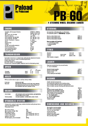 Rovokopači-utovarivači Palazzani PB 60