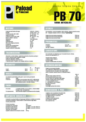 Rovokopači-utovarivači Palazzani PB 70