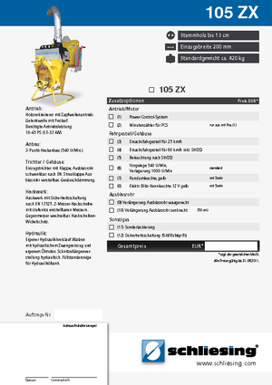 Sjekači drva Schliesing 105 ZX