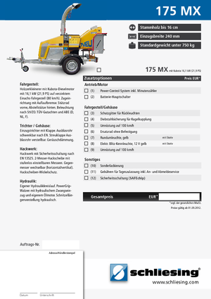 Sjekači drva Schliesing 175 MX