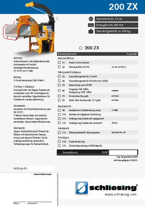 Sjekači drva Schliesing 200 ZX