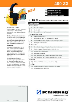 Sjekači drva Schliesing 400 ZX