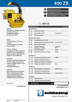 Sjekači drva Schliesing 400 ZX