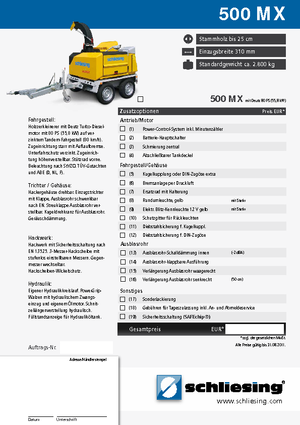 Sjekači drva Schliesing 500 MX