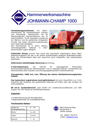 Sjekači drva Johli Champ 1000