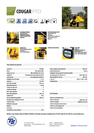 Sjekači drva TS-Industrie Cougar PTO