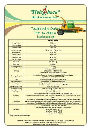 Sjekači drva Heizohack HM 14-800 KF 