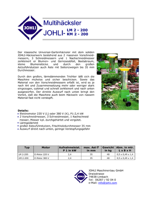 Sjekači drva Johli LM 2-200