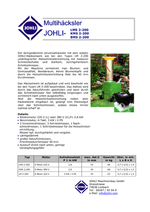 Sjekači drva Johli BMS 2-20