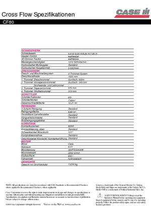 Kombajni Case IH CF 80 Cross Flow B1