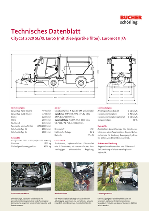 Kompaktni strojevi za čišćenje Bucher-Schörling CityCat 2020 SL