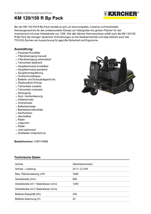 Kompaktni strojevi za čišćenje Kärcher KM 120/150 R Bp Pack