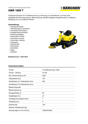 Kompaktni strojevi za čišćenje Kärcher KMR 1000 T