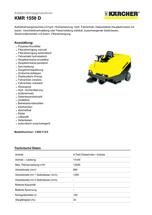 Kompaktni strojevi za čišćenje Kärcher KMR 1550 D