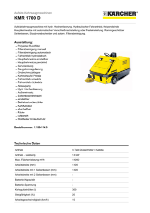 Kompaktni strojevi za čišćenje Kärcher KMR 1700 D