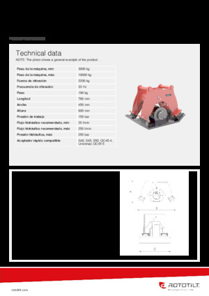 Kompaktori za hidraulične bagere Rototilt® C22