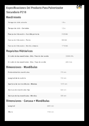 Pulverizatori za beton Caterpillar P218