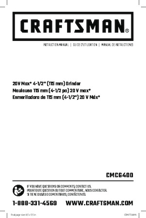 Akumulatorske kutne brusilice Craftsman CMCG400B