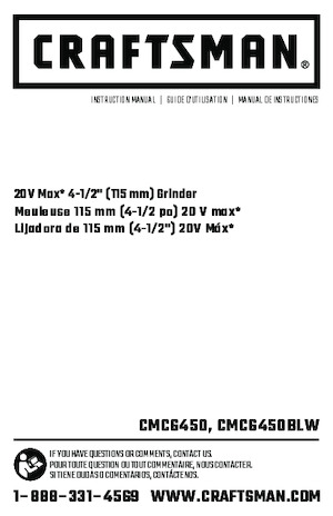 Akumulatorske kutne brusilice Craftsman CMCG450B