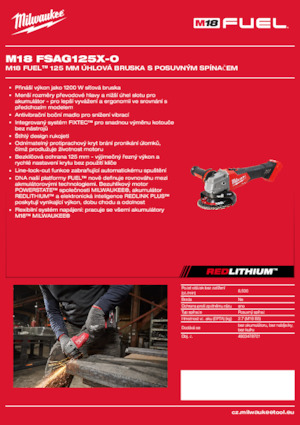 Akumulatorske kutne brusilice Milwaukee M18 FSAG125X-0