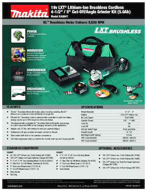 Akumulatorske kutne brusilice Makita XAG04T