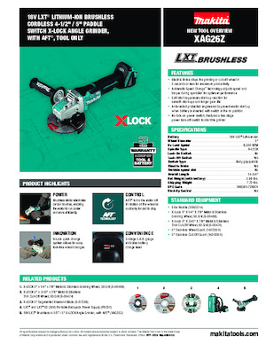 Akumulatorske kutne brusilice Makita XAG26Z