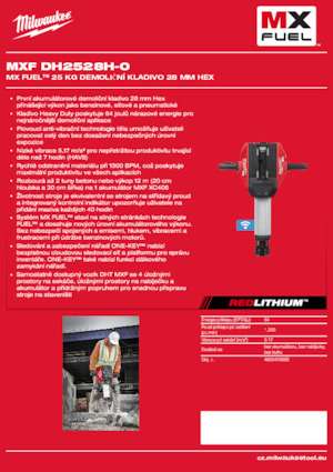 Bežični čekići za rušenje Milwaukee MXF DH2528H-0