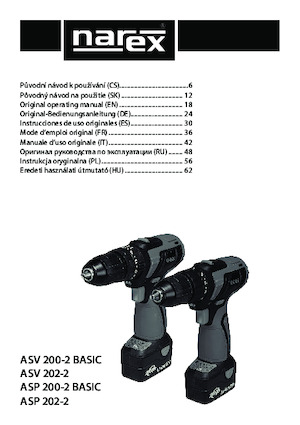 Akumulatorske bušilice i odvijači Narex ASP 200-2