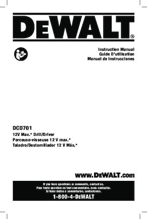 Akumulatorske bušilice i odvijači DEWALT DCD701B