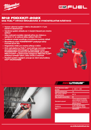 Akumulatorske bušilice i odvijači Milwaukee M12 FDDXKIT-202X