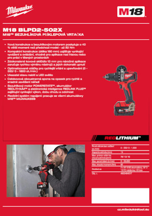 Akumulatorske bušilice i odvijači Milwaukee M18 BLPD2-502X