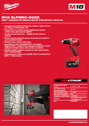 Akumulatorske bušilice i odvijači Milwaukee M18 BLPDRC-502C
