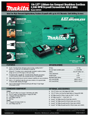 Akumulatorske bušilice i odvijači Makita XSF04Z