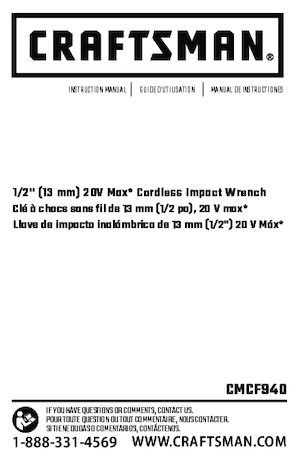 Akumulatorski udarni izvijači i ključevi Craftsman CMCF940M1