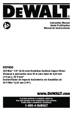 Akumulatorski udarni izvijači i ključevi DEWALT DCF850B