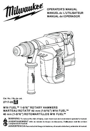 Akumulatorski rotacijski čekići SDS Milwaukee 2717-20