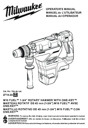Akumulatorski rotacijski čekići SDS Milwaukee 2718-20