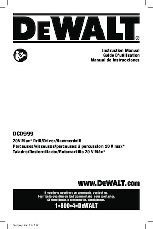 Akumulatorski rotacijski čekići SDS DEWALT DCD999T1