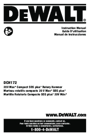 Akumulatorski rotacijski čekići SDS DEWALT DCH172B