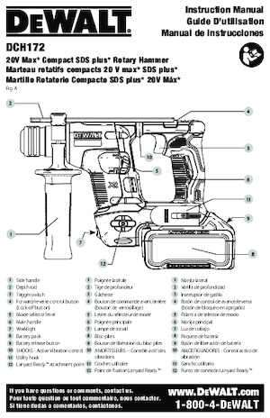 Akumulatorski rotacijski čekići SDS DEWALT DCH172D2