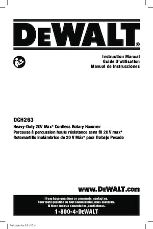 Akumulatorski rotacijski čekići SDS DEWALT DCH263R2