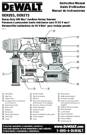 Akumulatorski rotacijski čekići SDS DEWALT DCH273H1