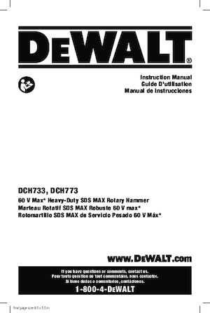 Akumulatorski rotacijski čekići SDS DEWALT DCH773Y2