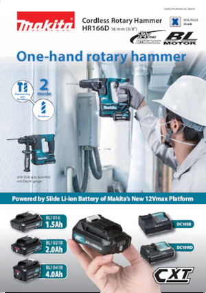 Akumulatorski rotacijski čekići SDS Makita HR166D