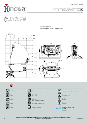 Zglobna podizna platforma na gusjenicama Hinowa Lightlift 13.70 Performance IIIS