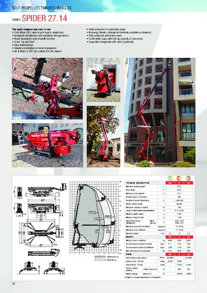 Zglobna podizna platforma na gusjenicama Platform Basket SPIDER 27.14 ED