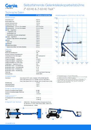 Zglobna podizna platforma na gusjenicama Genie Z-62/40 TraX