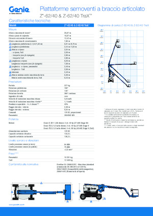 Zglobna podizna platforma na gusjenicama Genie Z-62/40 TraX