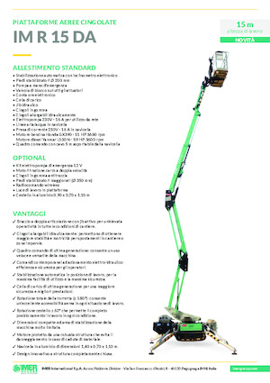 Zglobna podizna platforma na gusjenicama Imer IM R 15 DA